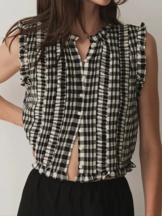 Doen Tops - Doen Harietta Top Marilyn Gingham